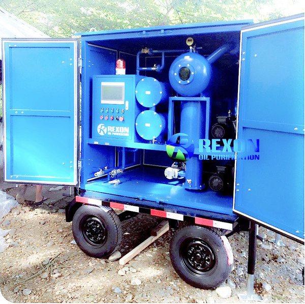 REXON Mobile Type Transformer Oil Purification Machine with Metal House